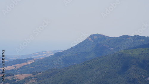 Summer landscape along the road to Cosenza, Calabria, Italy