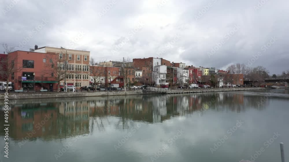 4K Seneca Falls Up-State New York river and City 4K Seneca Falls Up-State New York river and City