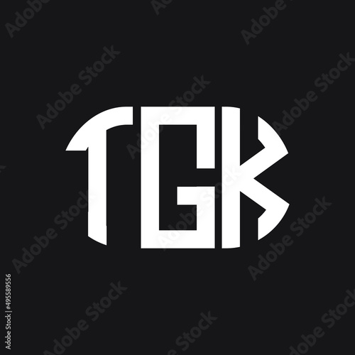 TGK letter logo design on Black background. TGK creative initials letter logo concept. TGK letter design. 