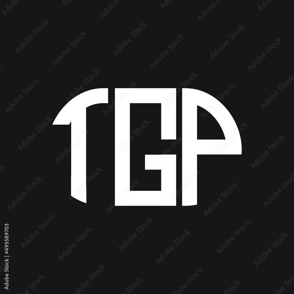 Obraz premium TGP letter logo design on Black background. TGP creative initials letter logo concept. TGP letter design. 