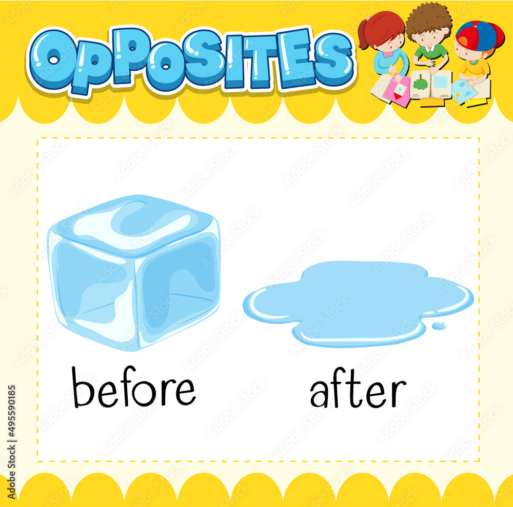 Opposite words for before and after