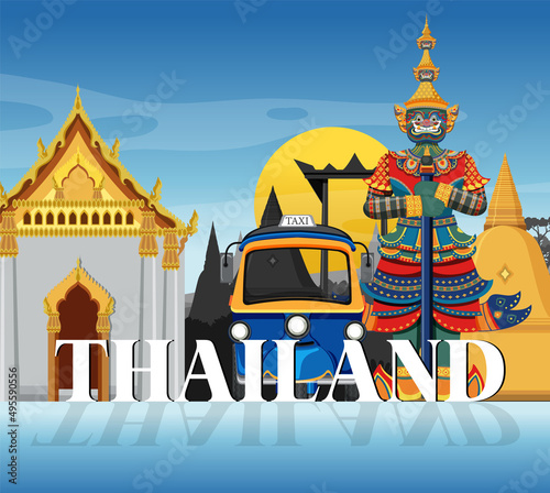 Thailand iconic tourism attraction background