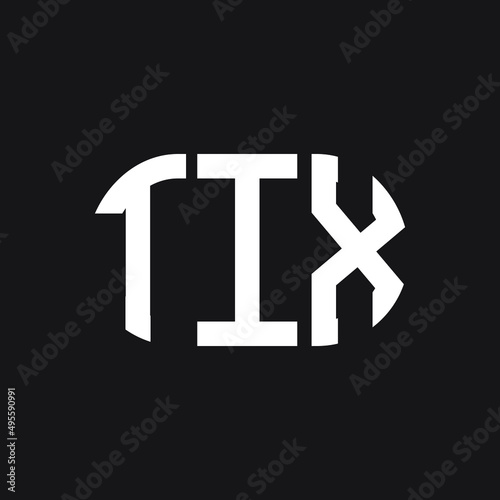 TIX letter logo design on Black background. TIX creative initials letter logo concept. TIX letter design. 
 photo