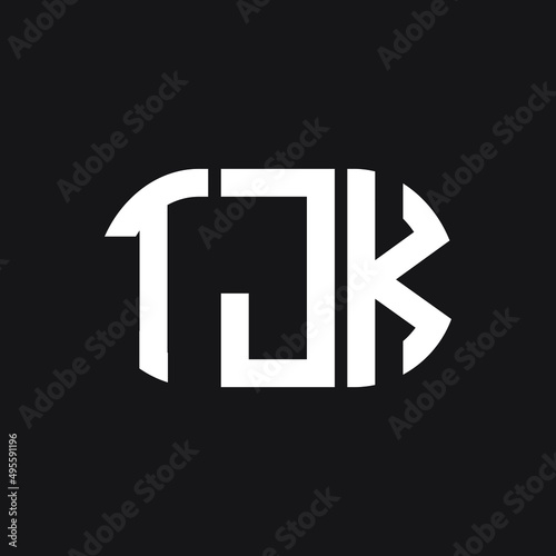 TJK letter logo design on Black background. TJK creative initials letter logo concept. TJK letter design. 