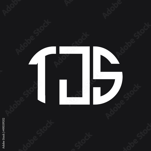 TJS letter logo design on Black background. TJS creative initials letter logo concept. TJS letter design. 