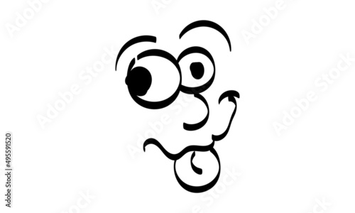 Cute face expressions for print or use as stickers, card, poster or T shirt