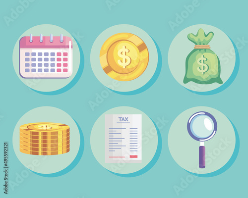 six tax day icons