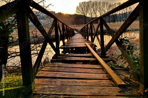 Bridge on Adda oasis, Brivio, Lecco, Italy