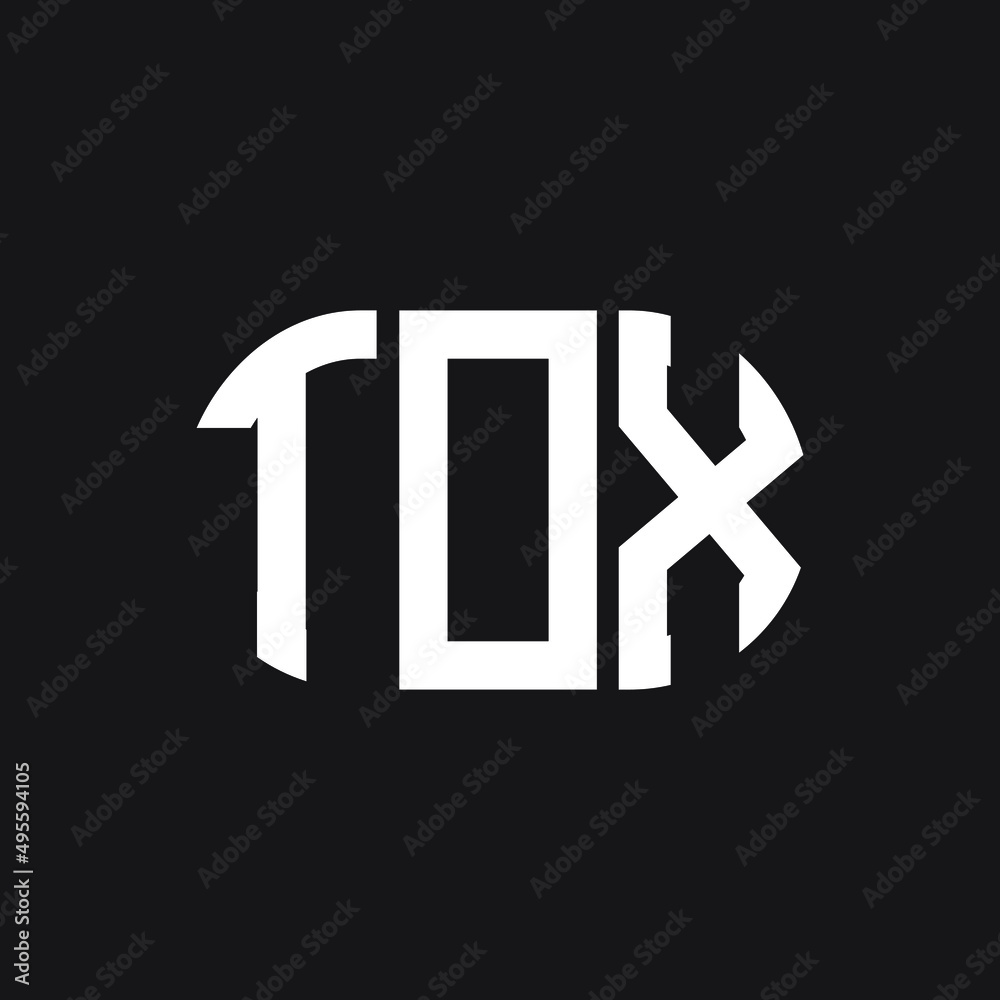 Obraz premium TOX letter logo design on Black background. TOX creative initials letter logo concept. TOX letter design. 