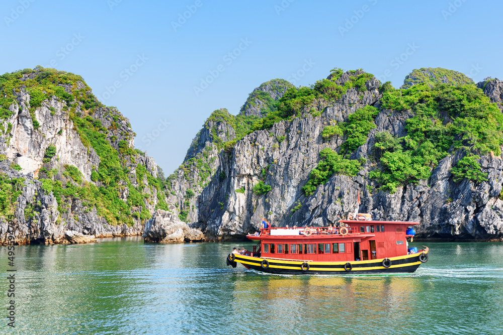 Tourist boat in the Ha Long Bay, Vietnam