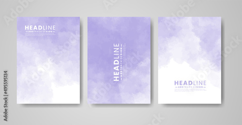 Set of cards with watercolor blots. Set of cards with hand drawn blots element on white background for your design. Design for your date, postcard, banner, logo. 