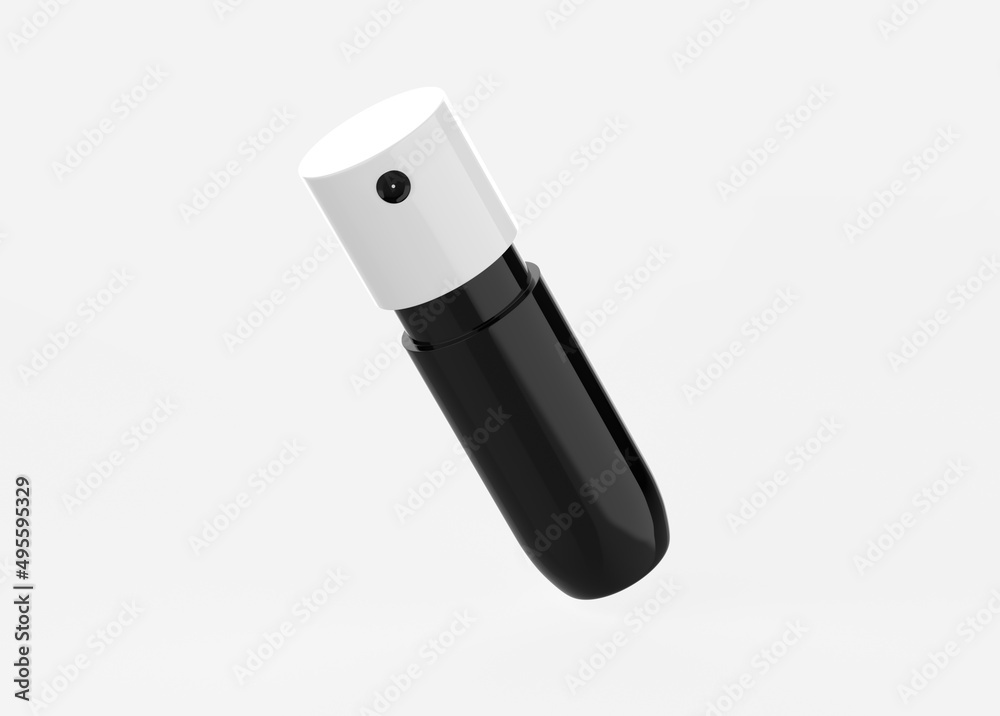 Cosmetic Bottle with Pump Mockup Metallic isolated on white background. 3d illustration Cosmetic Bottle with Pump Mockup Metallic isolated on white background. 3d illustration