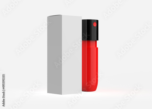 Cosmetic Bottle with Pump Mockup Metallic isolated on white background. 3d illustration