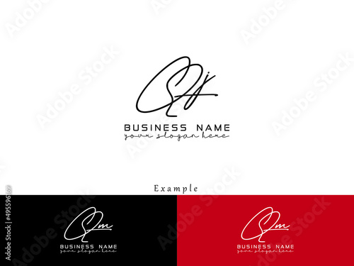 QJ q&j Logo Design, Signature qj Luxury Logo Letter Vector Stock photo