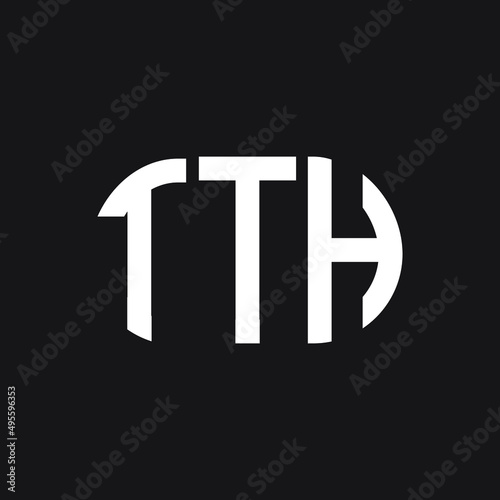 TTH letter logo design on black background. TTH creative initials letter logo concept. TTH letter design.