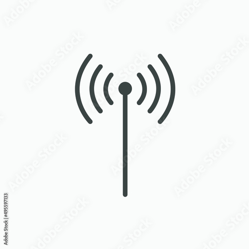 broadcast signal wave icon vector isolated. wireless, wifi, internet, antenna frequency vector icon symbol