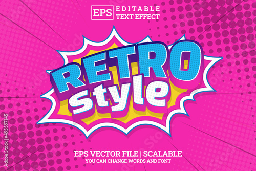 retro comic style editable text effect