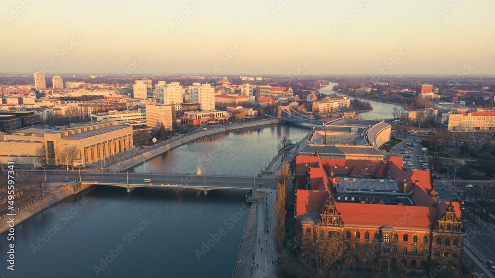 photo of Wrocław taken with a drone