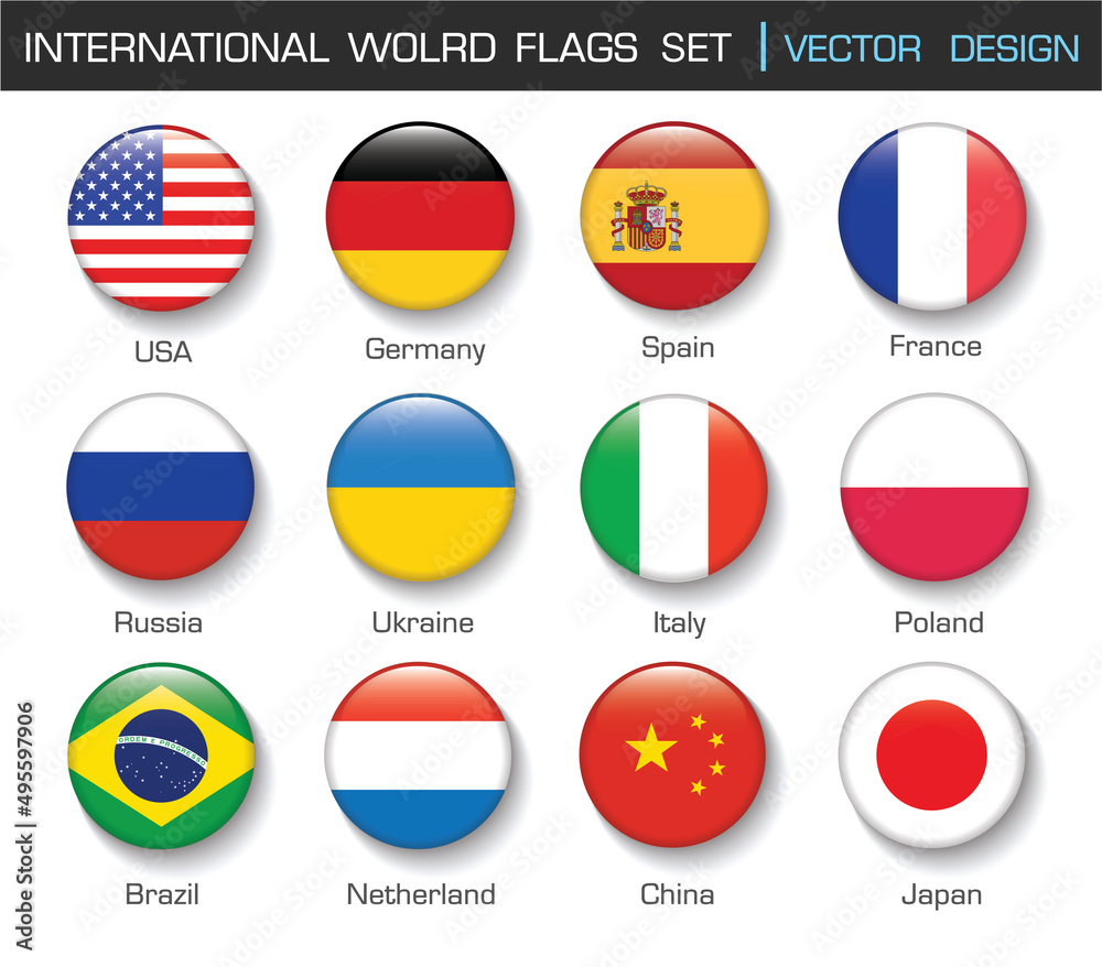International Flag set in Circle , vector Design Elemant illustration International Flag set in Circle , vector Design Elemant illustration
