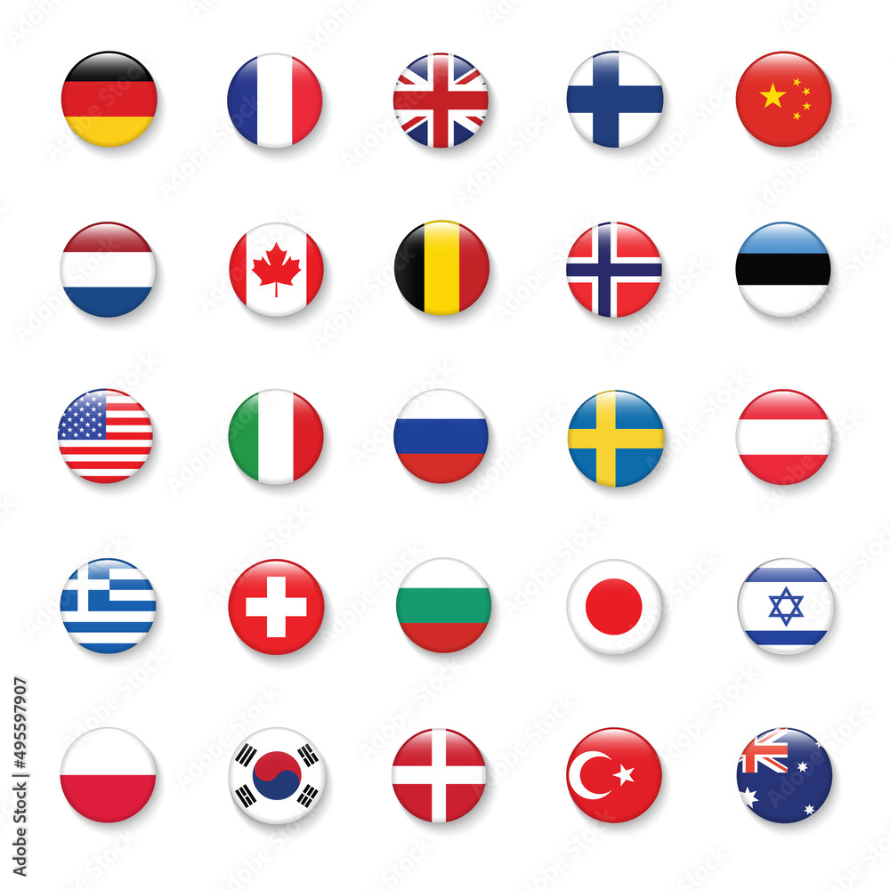 International Flag set in Circle , vector Design Elemant illustration International Flag set in Circle , vector Design Elemant illustration