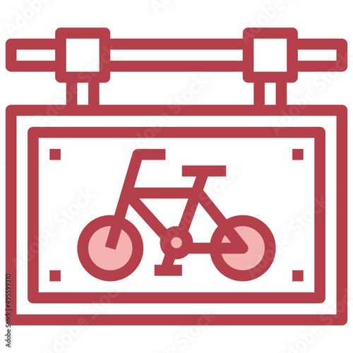 SIGN red line icon,linear,outline,graphic,illustration