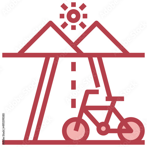 ROAD red line icon,linear,outline,graphic,illustration