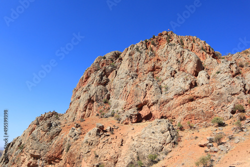 Landscape with mountains in sunny day in Armenia