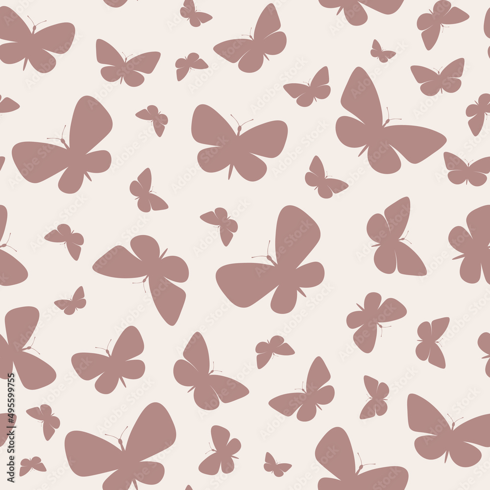 Vector butterfly seamless repeat pattern design background, brown Vector butterfly seamless repeat pattern design background, brown