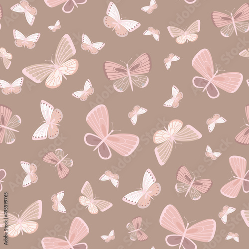Brown butterfly seamless repeat pattern design © Kati Moth