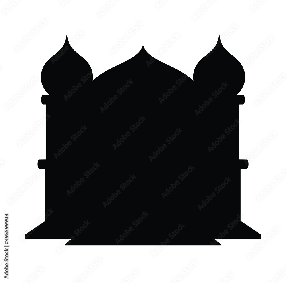 Silhouette of a City masque Icon vector illustration Ramadan kareem , Eid celebration and preforms in Mosque Silhouette of a City masque Icon vector illustration Ramadan kareem , Eid celebration and preforms in Mosque