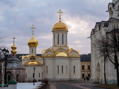 View of trinity Cathedral at Holy Trinity St. Sergius Lavra. photo