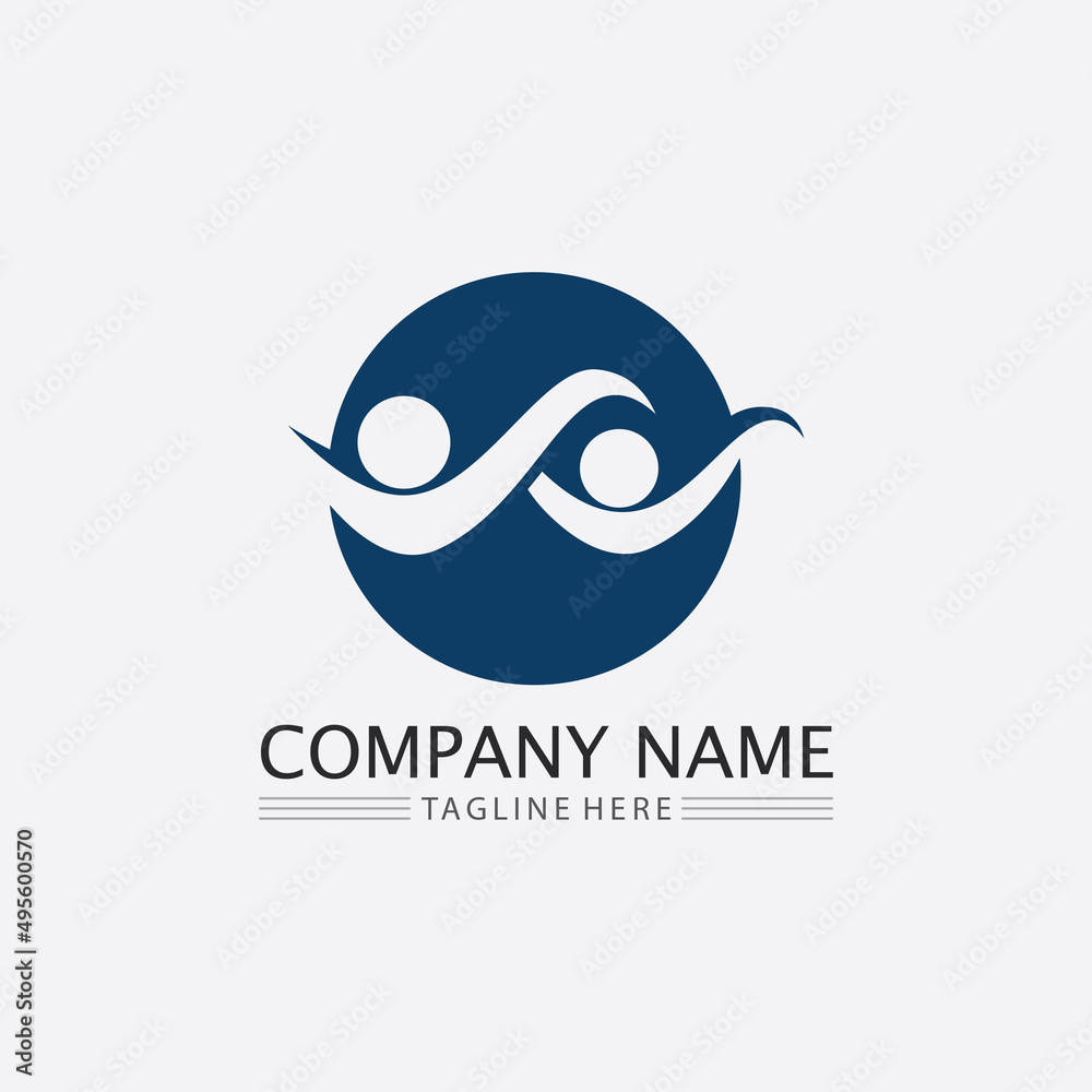 People logo, Team, Succes people work, Group and Community, Group Company and Business logo vector and design Care, Family icon Succes logo