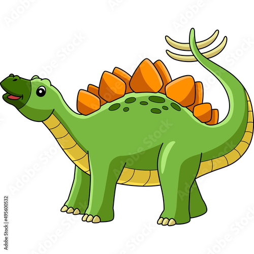 Stegosaurus Dinosaur Cartoon Colored Clipart