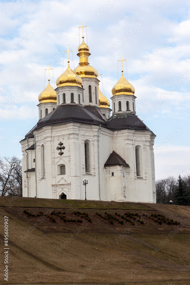 Catherine's Church in Chernihiv. Cathedral of St. Catherine the Great Matyr. Ancient Orthodox church , Ukraine.