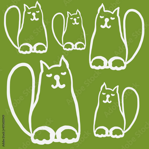 cat, linart cat,linear drawing of a cat,a balding cat,color linear drawing of a cat,a cat who loves to draw and sleep,fashionable colors 2022-2023,children's print,sleepy cat jokes,animal,cat eyes,nos