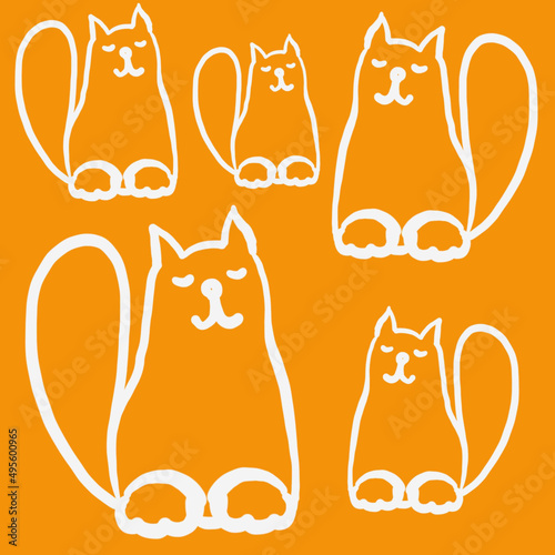 cat, linart cat,linear drawing of a cat,a balding cat,color linear drawing of a cat,a cat who loves to draw and sleep,fashionable colors 2022-2023,children's print,sleepy cat jokes,animal,cat eyes,nos