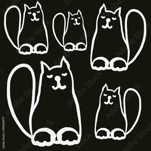 cat, linart cat,linear drawing of a cat,a balding cat,color linear drawing of a cat,a cat who loves to draw and sleep,fashionable colors 2022-2023,children's print,sleepy cat jokes,animal,cat eyes,nos