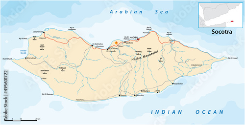vector map of yemeni island of socotra