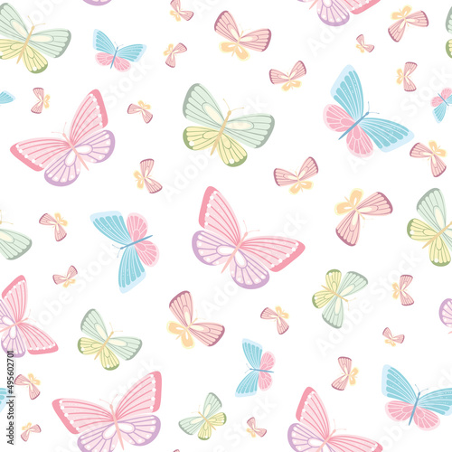 Vector butterfly seamless repeat pattern design