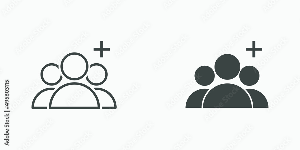 create group, add user vector icon set. add group, add friends, colleagues, partnership, social communication icon vector symbol create group, add user vector icon set. add group, add friends, colleagues, partnership, social communication icon vector symbol