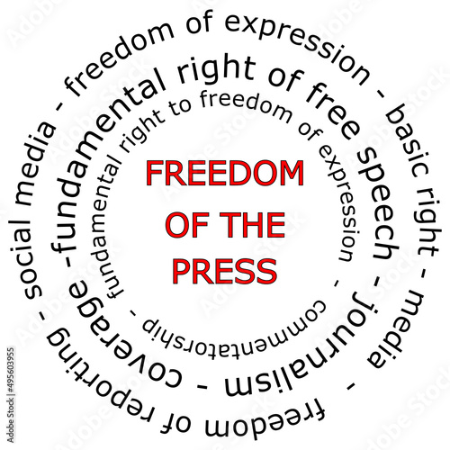 Freedom of the Press wordcloud - illustration