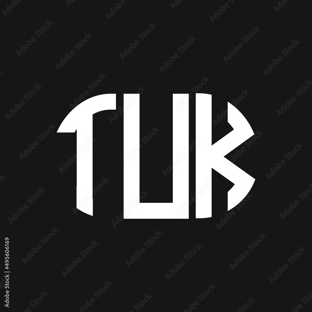 TUK letter logo design on black background. TUK creative initials letter logo concept. TUK letter design. TUK letter logo design on black background. TUK creative initials letter logo concept. TUK letter design.