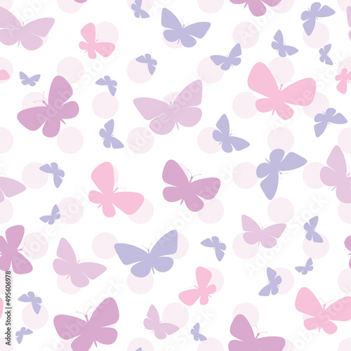 Pastel butterfly seamless repeat pattern design © Kati Moth