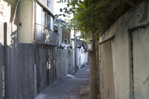 It's a narrow street. SEOUL KOREA. photo
