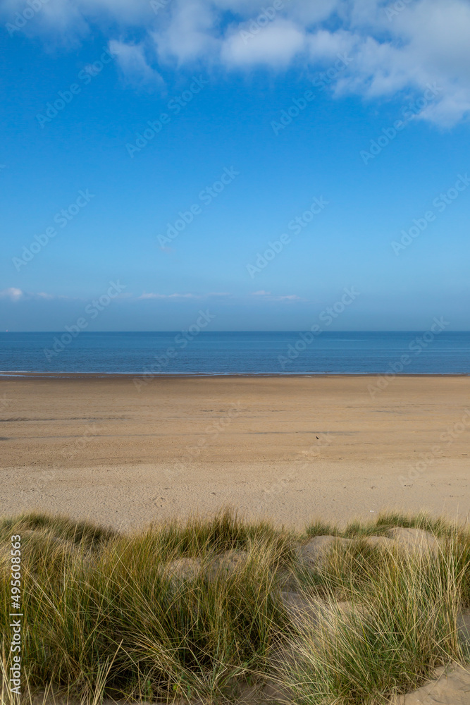 Looking out to sea at Formby in Merseyside