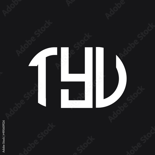 TYU letter logo design on Black background. TYU creative initials letter logo concept. TYU letter design.  photo