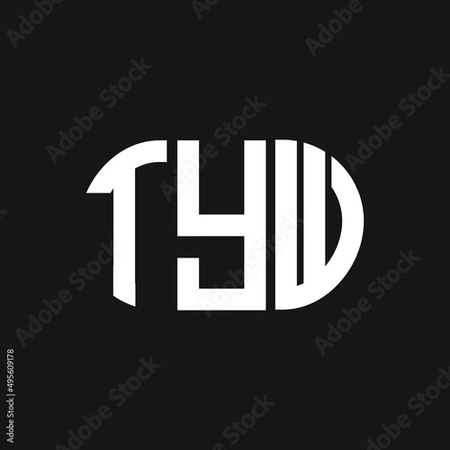 TYW letter logo design on Black background. TYW creative initials letter logo concept. TYW letter design. 