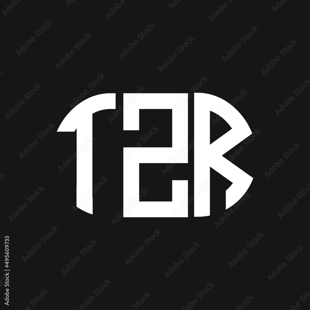 Obraz premium TZR letter logo design on Black background. TZR creative initials letter logo concept. TZR letter design. 