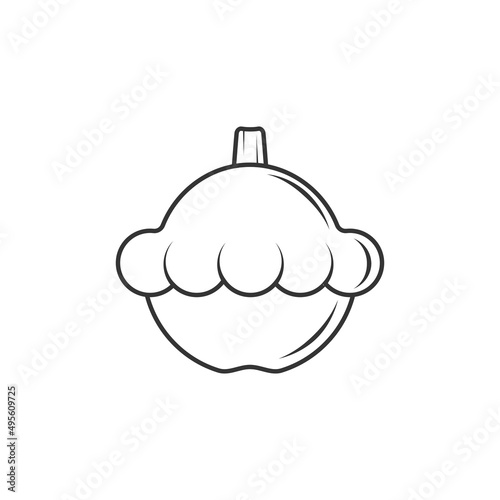 Outline icon of pattypan squash