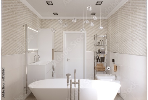 bathroom  interior visualization  3D illustration